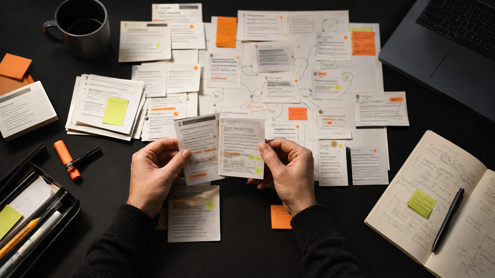 Community research and editorial planning desk